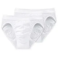 SCHIESSER Slip mit Rippenstruktur im 2er-Pack Authentic Weiss, XL