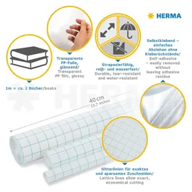 Herma Bucheinbandfolie selbstklebend Selbstklebefolie transparent 40,0 cm x 1,0 m