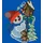 w. reuter & sohn - plauener spitze Fensterbild "Süßer Schneemann" Gr. 1, bunt (braun, grün, rot), B:21cm H:29cm, Polyester, W. REUTER & SOHN - PLAUENER SPITZE, Fensterbilder, Made in Germany