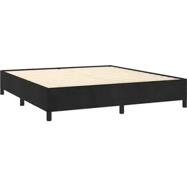 vidaXL Boxspringbett mit Matratze Schwarz 180x200 cm Samt