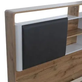 MCW Doppelbett P43 160 x 200 cm MDF Eiche Wotan-Optik weiß
