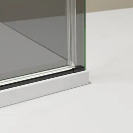 Bernstein Eckdusche mit Schiebetür NT806 FLEX Schwarz Matt Nano Graues Glas 120x90 cm, 6mm Esg-sicherheitsglas
