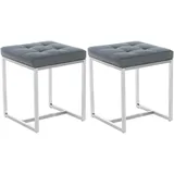 CLP 2er Set Edelstahl-Sitzhocker Barci Kunstleder I Moderne Hocker Mit Hochwertiger Polsterung Und Bodenschonern In Vielen Farben