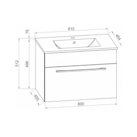 VCM Badmöbel-Set Badinos 1-tlg. Weiß