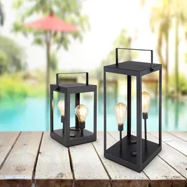 bmf-versand Solarleuchte Garten Laterne 28cm Solarlampe Außen Leuchte Solar mit Pflegetuch