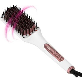 Solac - Glättbürste Expert Ion Brush | 65W mit Keramikbeschichtung | Ionen-Technologie | 6 Temperaturstufen 130-230°C | Display | Automatische Abschaltung | 360°-Kabel