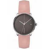 Junghans -Meister fein Kleine Automatik Damenuhr Dunkelgrau Rosa Saphirglas 35mm- 027/4231.00