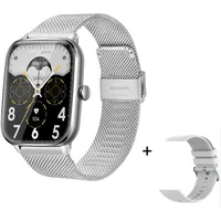 KT65 Smartwatch, 1.9" HD Touchscreen, Smartwatch Damen Herren, Sportuhr, Bluetooth Anruf, Bluetooth 5.0, IP67 wasserdicht, Mit Blutdruck, Blutsaue - Silber