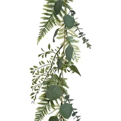 Decoris Künstliche Pflanzengirlande 180cm Eukalyptus Farn Kunstpflanzen Blättergirlande