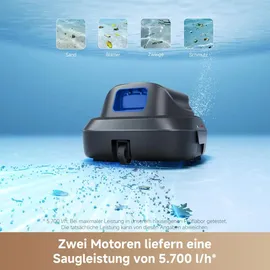 Mova Diver R10 Kabelloser Poolroboter Blau 80 m2
