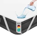 Komfortec Wasserdichter Matratzenschoner 200x200cm | Atmungsaktiv, Knisterfrei, Oeko-TEX Zertifiziert | Matratzen Inkontinenzauflage, Bequeme Passform | Weiß