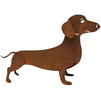 Rostfigur Hund Dackel Bodo 48x30 cm - Hunde Figur, Rost Design, Gartendeko, Metalldeko