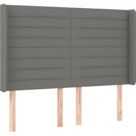 vidaXL Boxspringbett mit Matratze & LED Dunkelgrau 140x200 cm Stoff