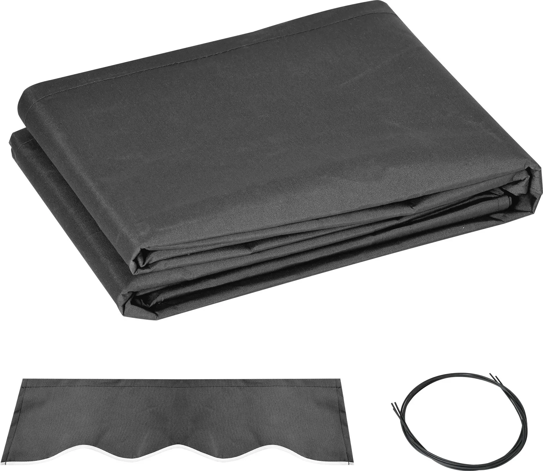 Outsunny Ersatzmarkise Markise - Gewellter Volant - Hochdichtes Polyester 280 g/m2 UV-Schutz 2,82 m x 2,4 m (Vorsprung) grau   Aosom