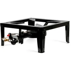 BBQ-Toro Gusseisen Gaskocher, 1-Ring-Gasbrenner 55 x 40 x 18,5 cm, 10,5 kW, Hockerkocher, Gasbrenner - Schwarz