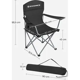 Songmics Campingstuhl 2er Set Schwarz
