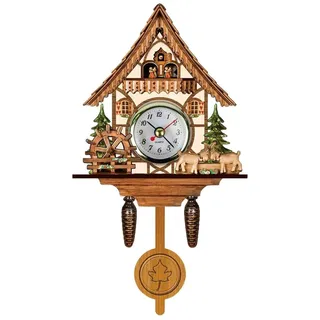 Topiky Vintage Wanduhr, Kuckucksuhr, Retro Holz Kuckuck Vogelhaus Wanduhr, Heimdekoration, Hängende Kuckucksuhr, Automatische Schaukel, Glocke, Pendel, Heimdekoration, Skandinavischer
