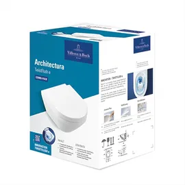 Villeroy & Boch Architectura Combi-Pack Wand-WC mit WC-Sitz Weiß