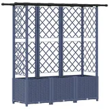 vidaXL Hochbeet mit Rankgitter und Dach 162,5 x 40 x 138 cm Grau
