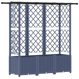 vidaXL Hochbeet mit Rankgitter und Dach 162,5 x 40 x 138 cm Grau