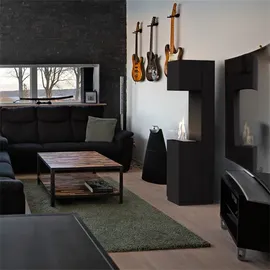 Kratki Portal Bioethanolkamin Sierra Tüv Mattschwarz Mit Verglasung