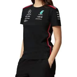 Mercedes-Benz AMG Petronas F1 Driver Tee Damen T-Shirt mit Team- und Sponsoren-Logos Motorsport-Shirt 701223420 001 Schwarz - XXS
