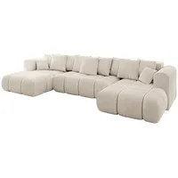 altdecor Wohnlandschaft, CLOUD-U-v1 405x185x90 Beige Cord