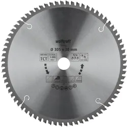 wolfcraft Kapp- und Gehrungssägeblatt HM, Serie orange, Ø 305 mm, feine & saubere Schnitte