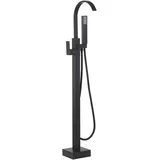 Beliani Freistehende Badewannenarmatur RIBBON Schwarz