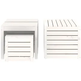 vidaXL 3-tlg. Gartenbox-Set Weiß Massivholz Kiefer