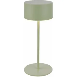 B.K.Licht Briloner LED Akku-Tischleuchte Kira Ø 8 x 19 cm warmweiß salbeigrün dimmbar