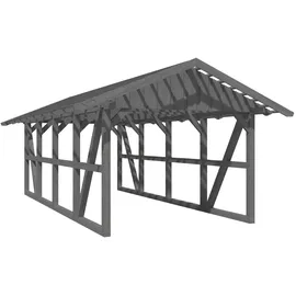 SKANHOLZ Skan Holz Schwarzwald Satteldach Einzelcarport 4,24 x 7,72 m grau