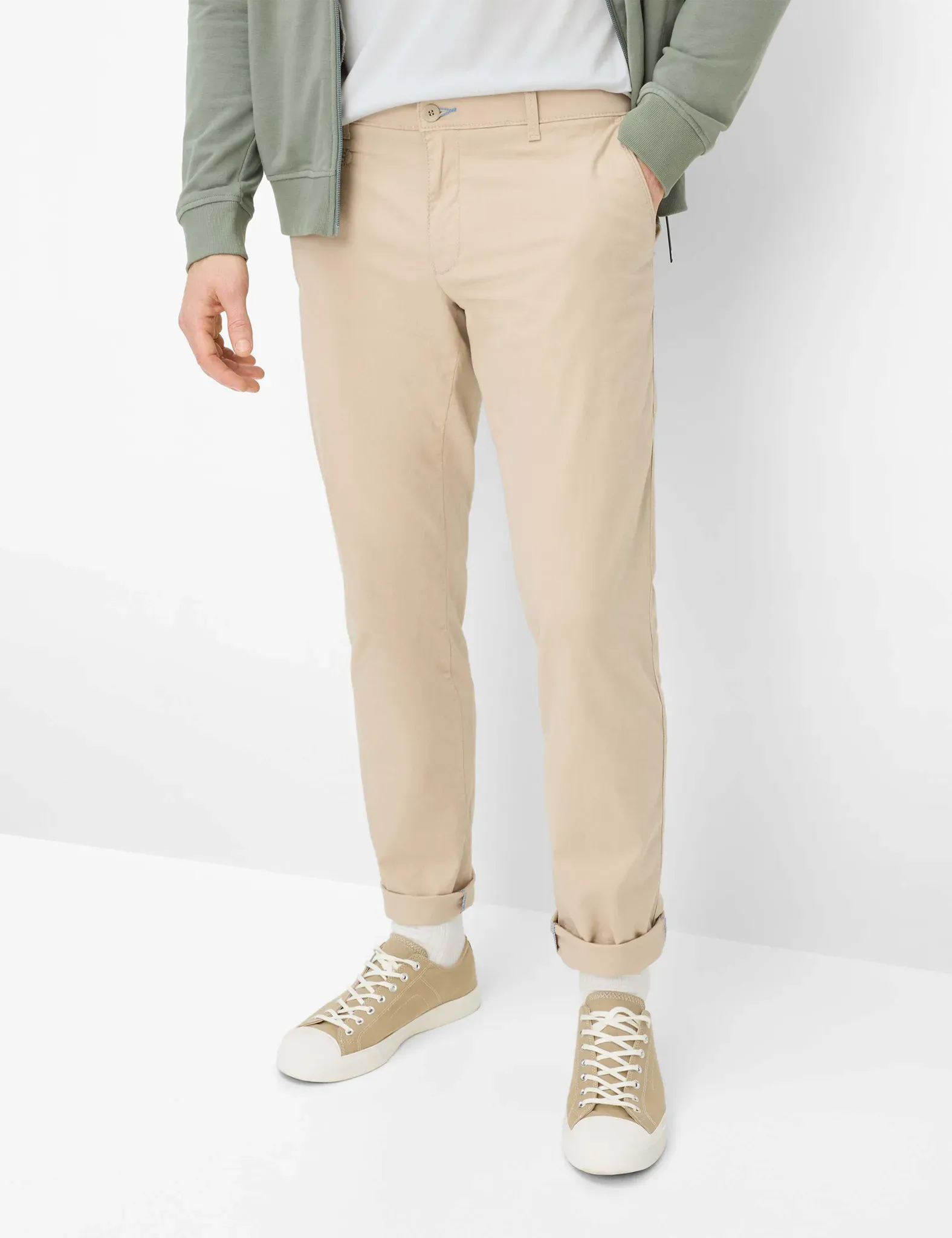 Brax Herren Chino Style FABIO IN CANVAS, hellbeige, Gr. 50/32