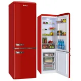 Amica KGCR 387 101 R Retro-Kühl-Gefrierkombination (244 l, 1810 mm hoch, Rot)