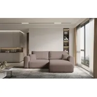 Fun Möbel Ecksofa Sofa FLAVIO mit Schlaffunktion Stoff Abriamo Altrosa Ottomane Rechts - Rosa