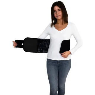 Reissner Lammfelle Nierengurt Neopren Nierengurt Innenseite mit echtem Lammfell für Damen und Herren (1-St) grau|schwarz L | 115 cm x 23 cm x 1 cm