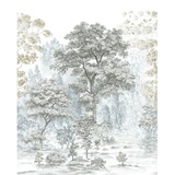 KOMAR Vliestapete Blau, Braun, Weiß, Bäume, 200x250 cm,