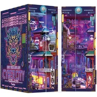 tonecheer Book Nook Kit 3D Holzpuzzle Modellbausatz Cyberstadt