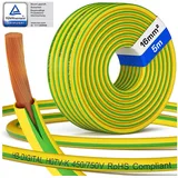 HB-DIGITAL 5m - 500m Erdungskabel H07V-K 1x16mm2 Grün/Gelb Solarkabel, (500 cm), PVC-Isoliermantel gelb|grün