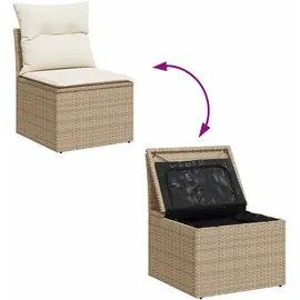 vidaXL Garten-Sofagarnitur 9-tlg. Loungeset beige