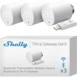 Shelly BLU TRV Heizkörperthermostat, Heizungssteuerung, 3er-Pack