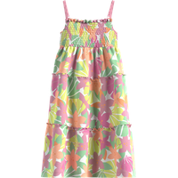 s.Oliver - Kleid mit elastischem Smok-Detail, Kinder, mehrfarbig|weiß, 104
