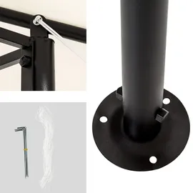 Tectake Luxus Gartenpavillon 4 x 3 m inkl. 6 Seitenteile creme