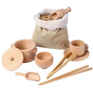 Sysdisen Holz-Sensory Bin Tools 8 STÜCK | Feinmotorisches Lernen, so tun als ob für Kinder,Sensorische Werkzeuge für Kleinkinder und Vorschulkinder