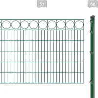 Arvotec Doppelstabmattenzaun »EXCLUSIVE 120 zum Einbetonieren "Ring" mit Zierleiste«, Zaunhöhe 120 cm, Zaunlänge 2 - 60 m 32888055-0 dunkelgrün H/L: 120 cm x 10 m