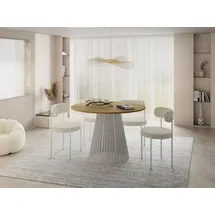 WFL GROUP Esstisch Rund 120 cm braun