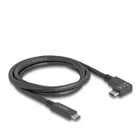 DeLock USB-C® Kabel USB-C® Stecker, USB-C® Stecker gewinkelt links - 24 pin m zu 24 pin (M)