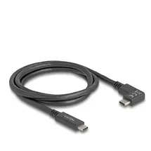 DeLock USB-C® Kabel USB-C® Stecker, USB-C® Stecker gewinkelt links - 24 pin m zu 24 pin (M)