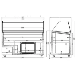 Chefgastro Speiseeisvitrine TENERIFE 10X5 Ltr BxTxH 1439x727x1229mm