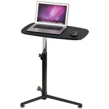 hjh OFFICE 674010 Laptoptisch Stand Schwarz Kleiner Beistelltisch Laptopständer mit Rollen, höhenverstellbar